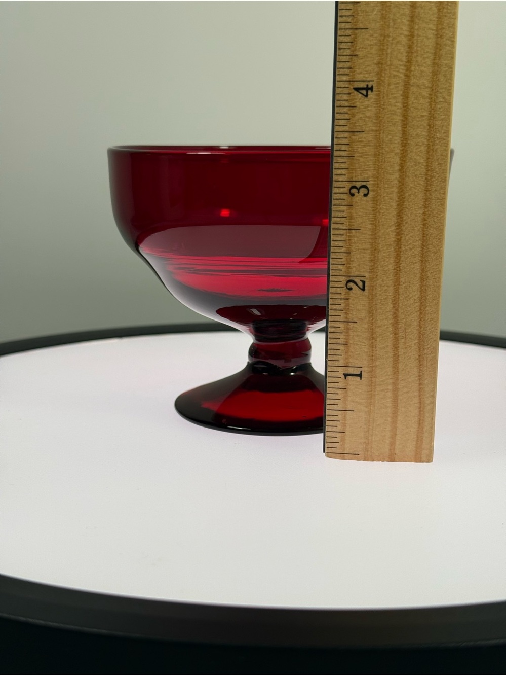 (1) Beautiful Vintage RUBY RED GLASS COMPOTE/CANDY DISH BOWL. Excellent Conditio